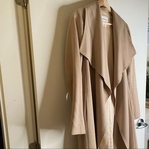 Draped trench coat